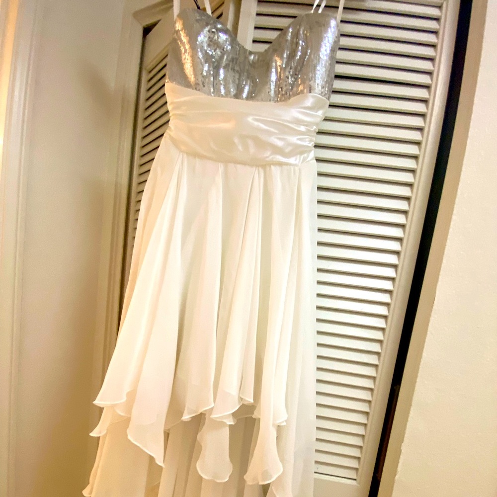 White dress with silver sequins